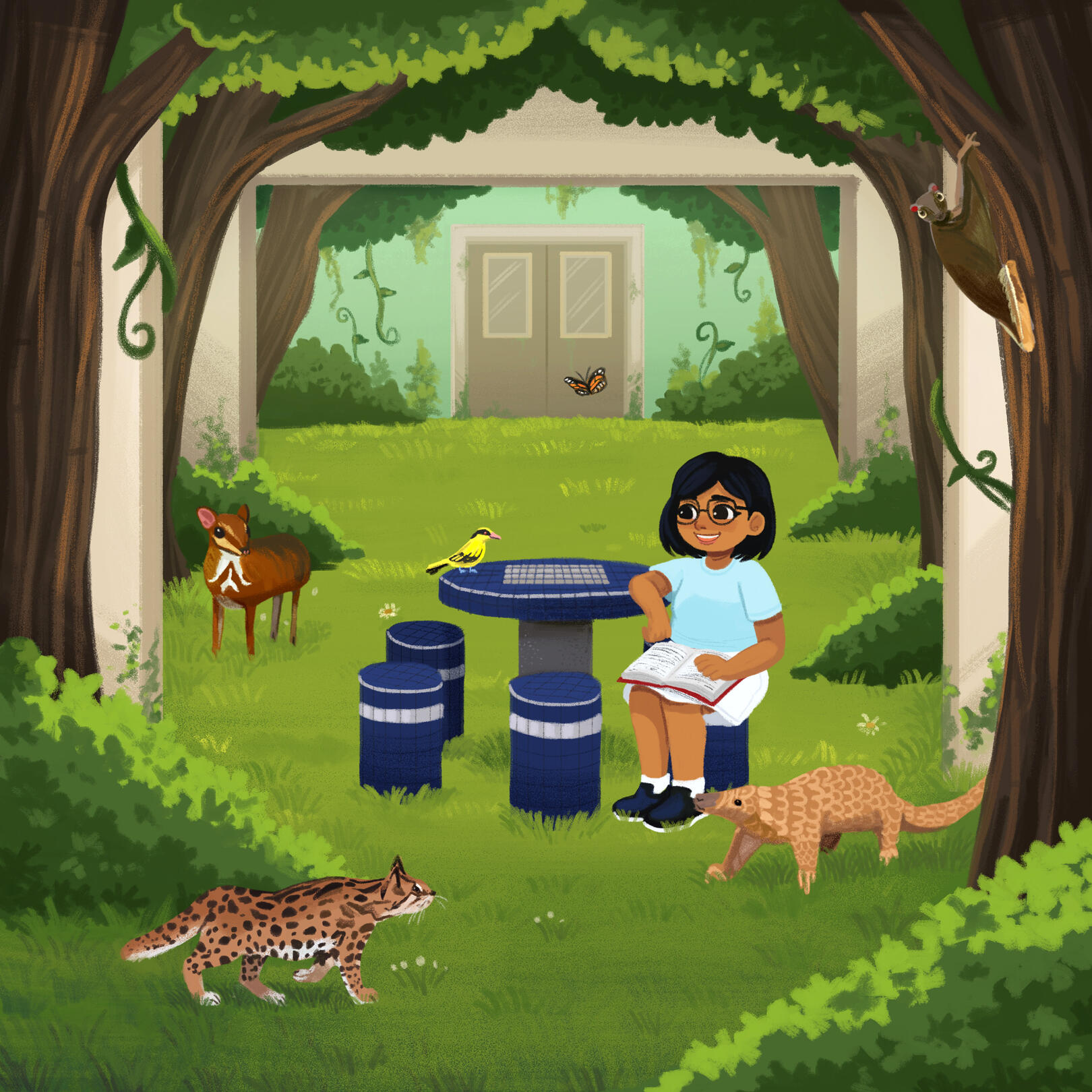 Reimagine Your HDB Void Deck: Done for an illustration prompt to reimagine a HDB void deck conducted by O+ on Instagram.